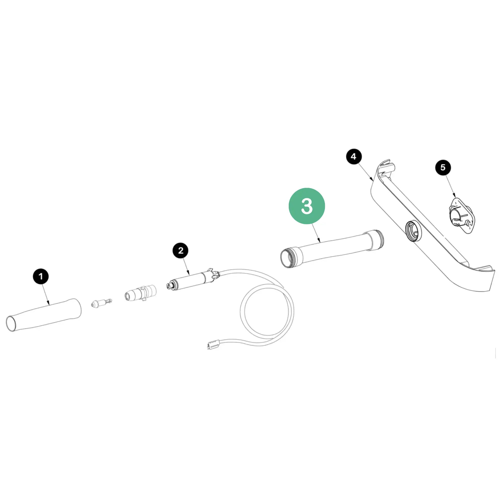 Tuyau d'aspiration flexible de remplacement - Podolog Nova Pro - 145 cm Ruck