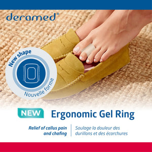 2 ergonomische Gel-Zehenschutzringe – Einheitsgröße – Deramed® Fresco Podologia 