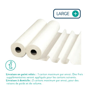 6 rouleaux Draps d'examen Larges blancs - 135 formats - 2 Plis lisses My Podologie 