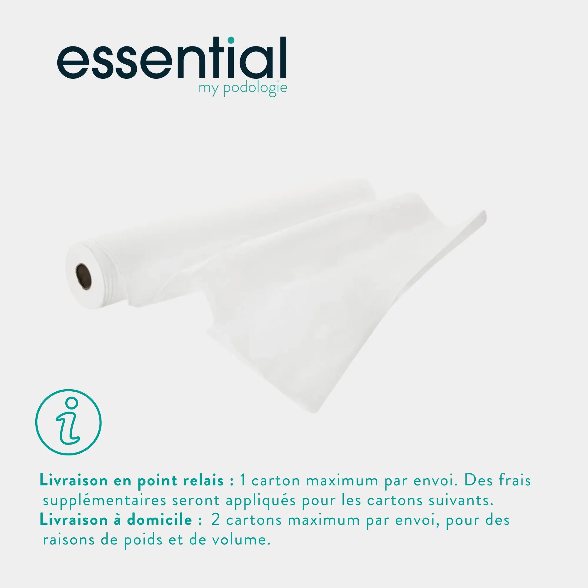 9 rouleaux Draps d'examen blancs - 121 formats - 2 Plis gaufrés Essential 