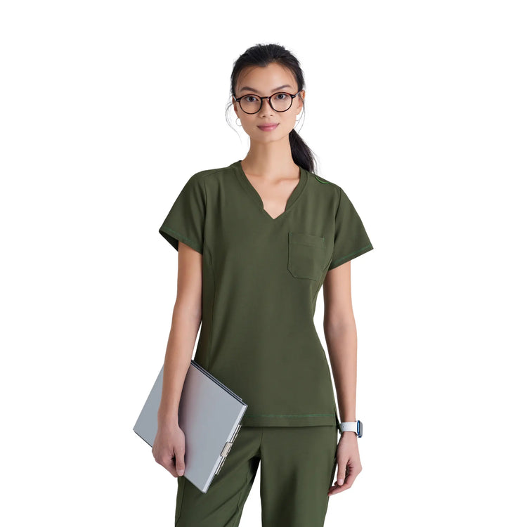 Alba - Tunique col V - Femme - Grey’s Anatomy Evolve Grey’s Anatomy  Vert Olive / XL