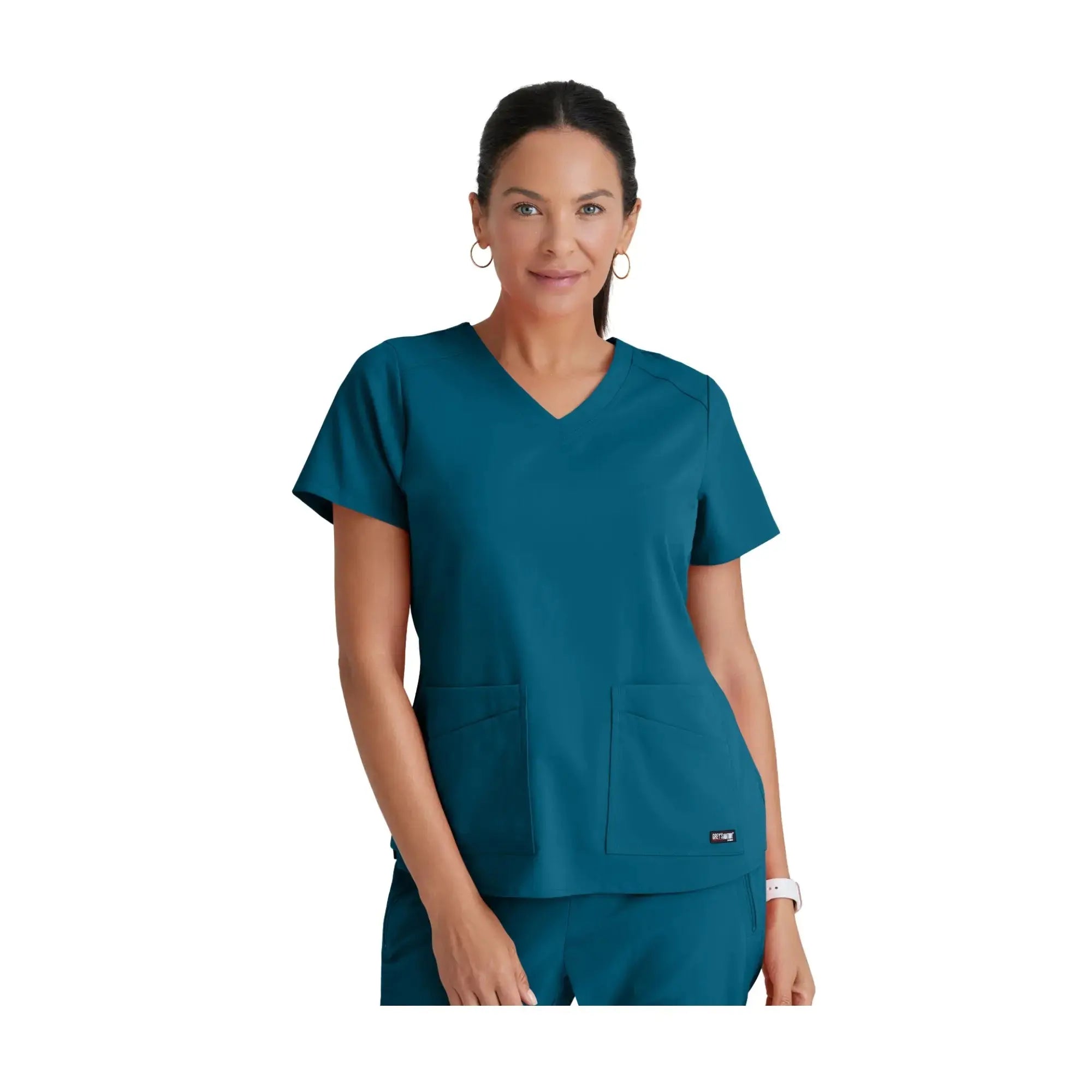 Aura – Tunika mit V-Ausschnitt – Damen – Grey’s Anatomy Stretch Grey’s Anatomy Bahamas Blue / XL