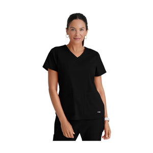 Aura – Tunika mit V-Ausschnitt – Damen – Grey’s Anatomy Stretch Grey’s Anatomy  Schwarz / XL