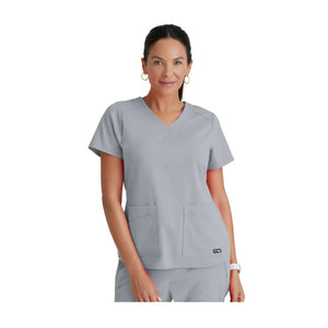 Aura – Tunika mit V-Ausschnitt – Damen – Grey’s Anatomy Stretch Grey’s Anatomy  Hellgrau / XL