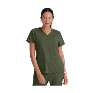 Aura – Tunika mit V-Ausschnitt – Damen – Grey’s Anatomy Stretch Grey’s Anatomy – Olivgrün / XL