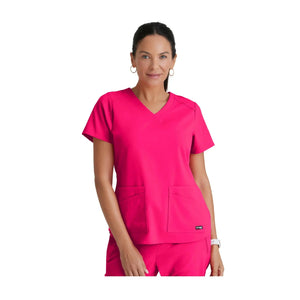 Aura – Tunika mit V-Ausschnitt – Damen – Grey’s Anatomy Stretch Grey’s Anatomy  Pink Fuchsia / XL
