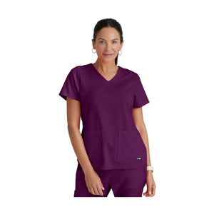 Aura – Tunika mit V-Ausschnitt – Damen – Grey’s Anatomy Stretch Grey’s Anatomy  Bordeaux / XL