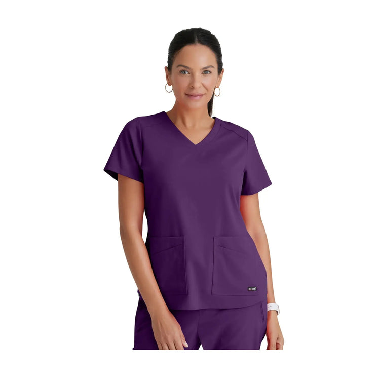 Aura – Tunika mit V-Ausschnitt – Damen – Grey’s Anatomy Stretch Grey’s Anatomy 