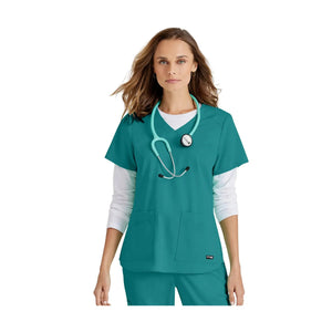 Aura – Tunika mit V-Ausschnitt – Damen – Grey’s Anatomy Stretch Grey’s Anatomy 