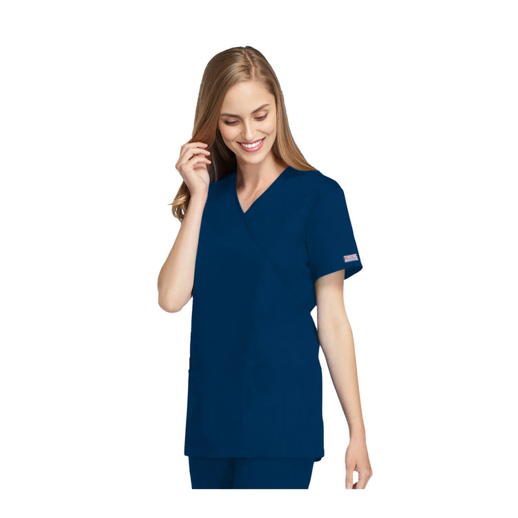 Bayonne - Medical Tunic - Wrap Effect - Short Sleeve - Women - 72 cm - Cherokee Cherokee Authentic Workwear 