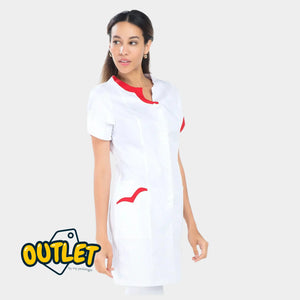 Blouse femme - Taille L - My Blouse // Fin de série My Podologie  Clara - sergé blanc/rouge