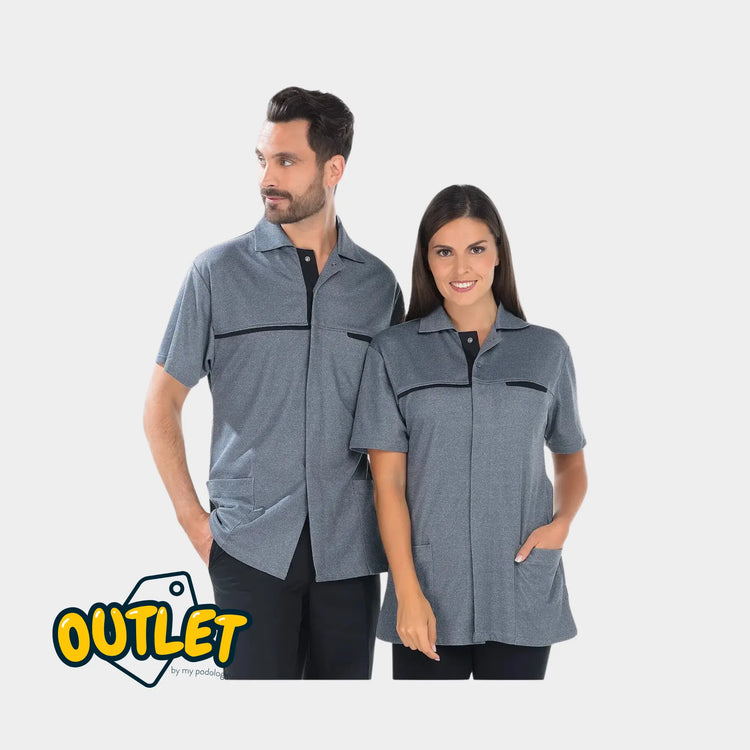 Blouse homme - Taille M - My Blouse // Fin de série My Podologie  Cyrille - gris chiné/noir