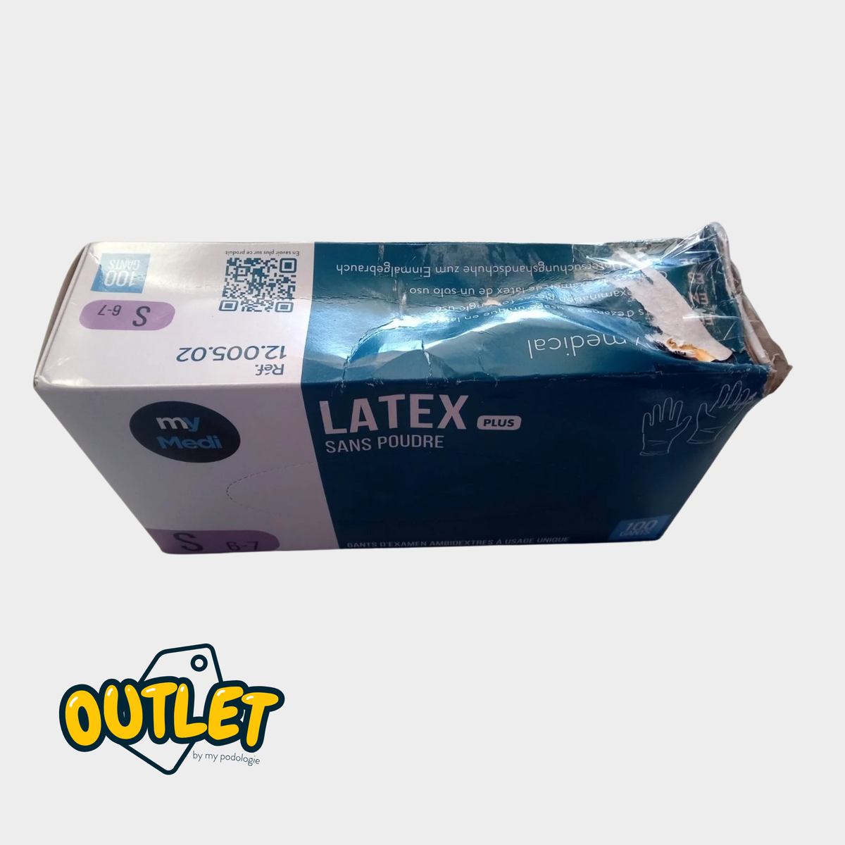 Gants d'examen - Latex - Sans poudre - Boite de 100 - My Podologie // Destockage