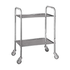Säulentisch aus Edelstahl – 2 Tabletts – 40 x 60 cm – CARINA MEDICAL