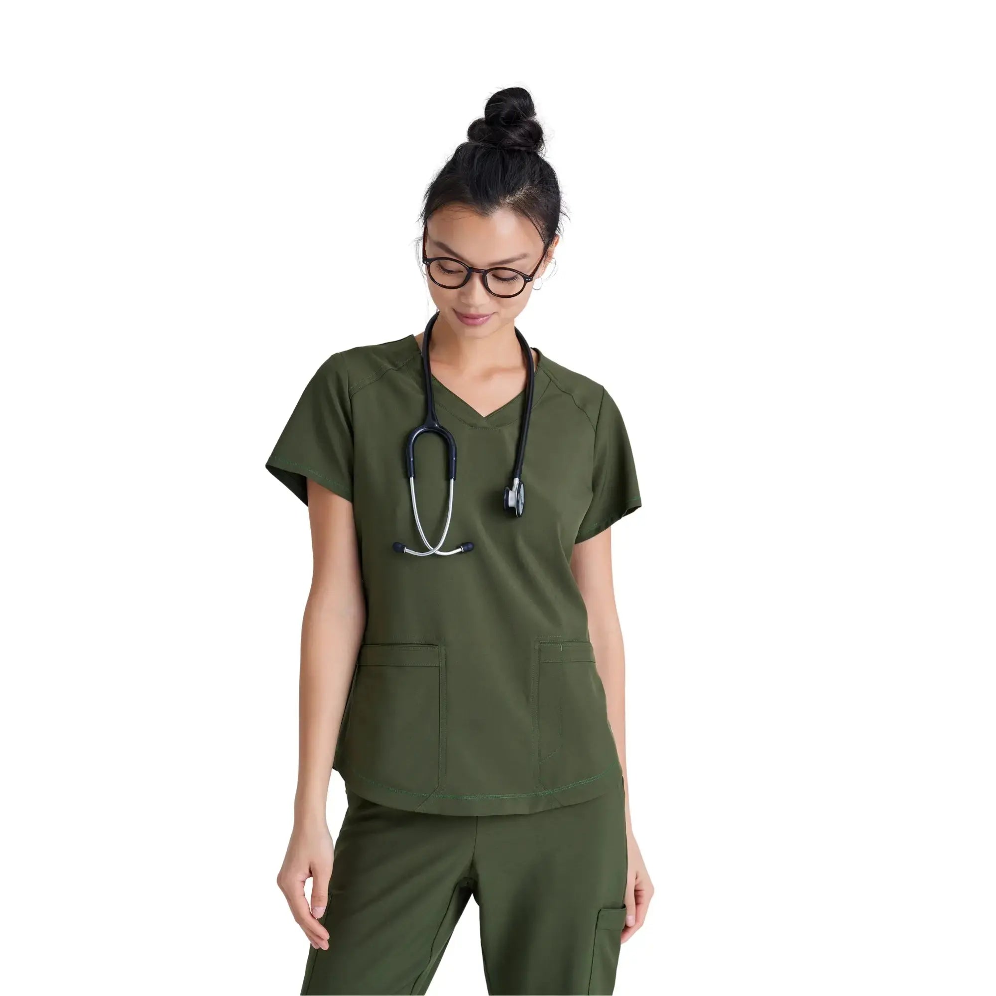 Luma – Tunika mit V-Ausschnitt – Damen – Grey’s Anatomy Evolve Grey’s Anatomy – Olivgrün / XL