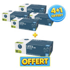 Pack 4+1 boîtes de 100 gants d'examen - Latex - Sans poudre - Ambidextres