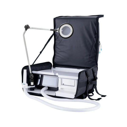 Pack – Rucksack + Mikromotor Podolog Nova Pro + Vergrößerungslampe Ruck. Schwarze Vergrößerungslampe