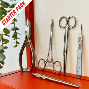 Pack de démarrage instrumentation - Pince à ongles, péan, ciseaux et portes lames - Essential by My Podologie Essential 