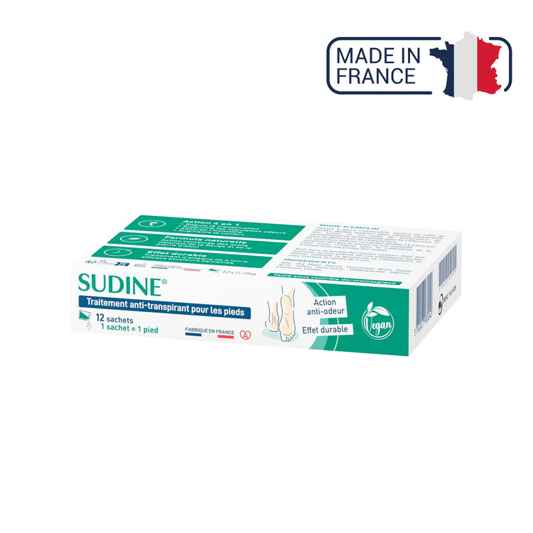 Poudre traitement anti-transpirant pour les pieds - Sudine Laboratoire Sorifa 