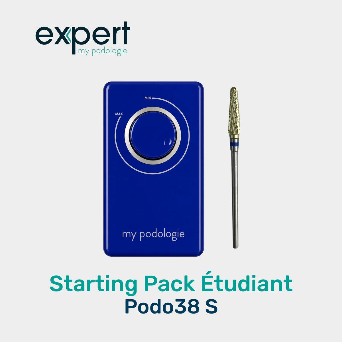 Starting pack étudiant "soins à domiciles" - 1 micromoteur Podo38S bleu + 1 fraise à ongle carbure de tungstène Expert 